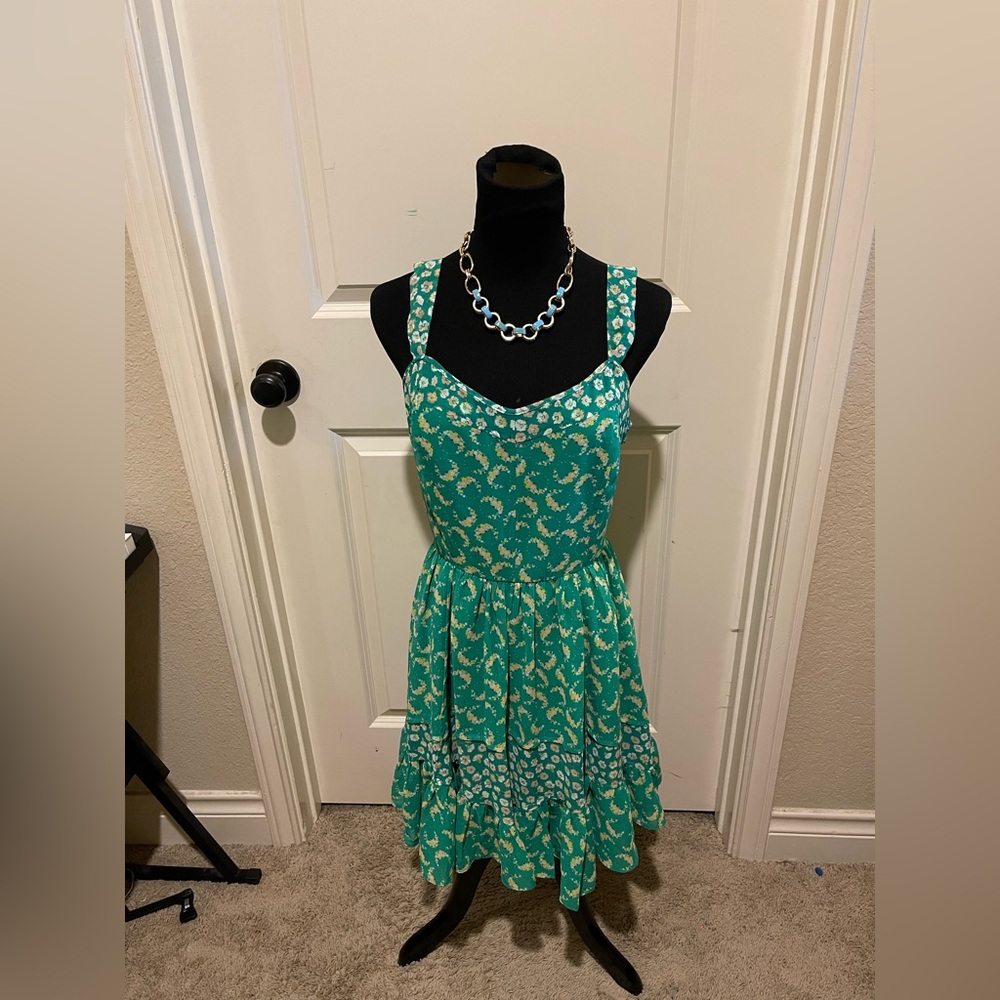 LC Lauren Conrad Green Sweetheart Sundress